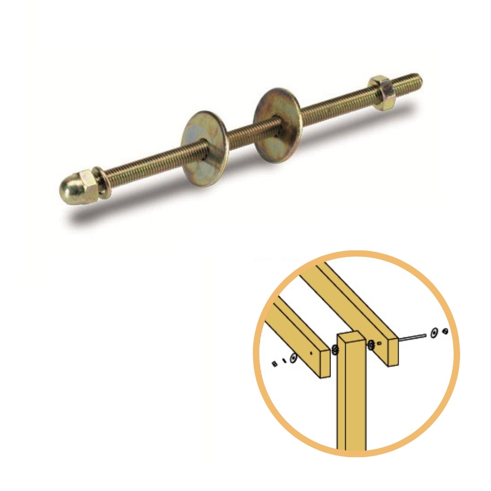 Hardware-Befestigungssatz für Balkenmasten | Schraube 10x210 mm Hardware-Befestigungssatz für Balkenmasten | Schraube 10x210 mm