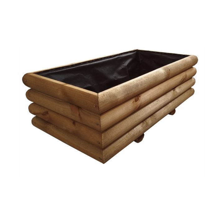 Holz-Blumenkasten für den Außenbereich Fairy 47x87xH 29 cm, Kastanienfarbe