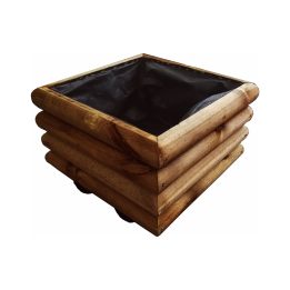 Holz-Blumenkasten für den Außenbereich Fairy 47x47xH 29 cm, Kastanienfarbe