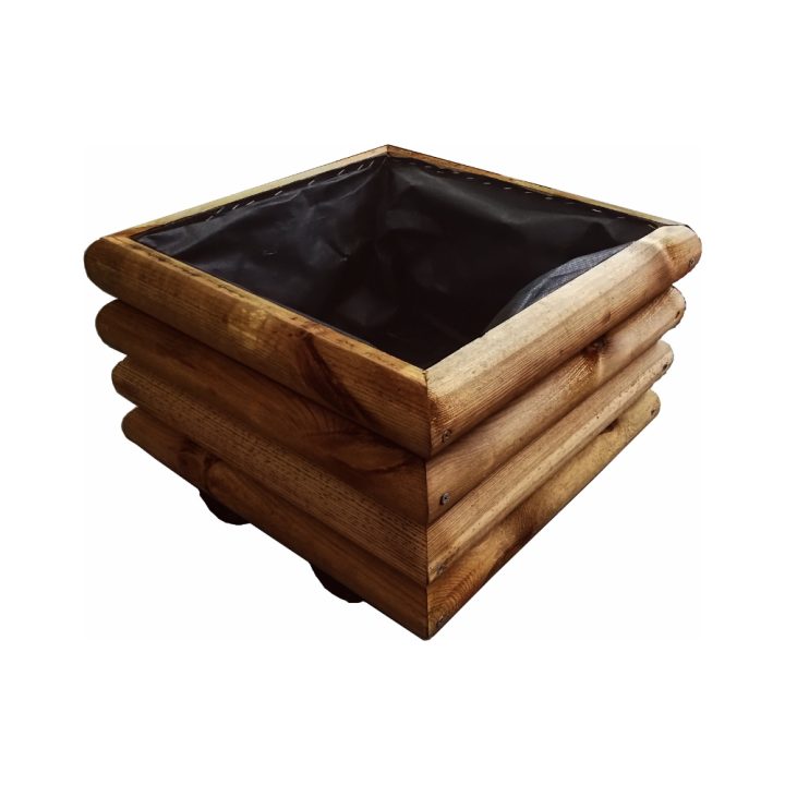 Holz-Blumenkasten für den Außenbereich Fairy 47x47xH 29 cm, Kastanienfarbe