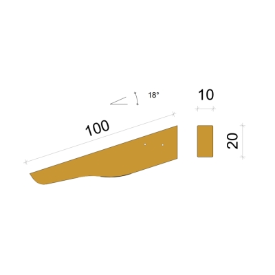 Wandregal aus Leimholz Fichte Oslo 10x20x100 cm