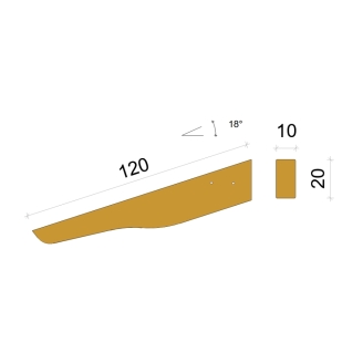 Wandkonsole aus lamellierter Fichte Oslo 10x20x120 cm