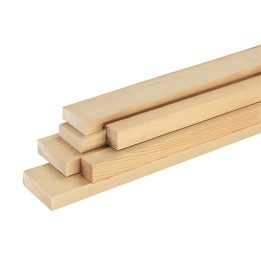 35er-Set – Gehobelte Leiste aus massivem skandinavischem Fichtenholz Premium 1,5×2×200 cm – Naturbelassen