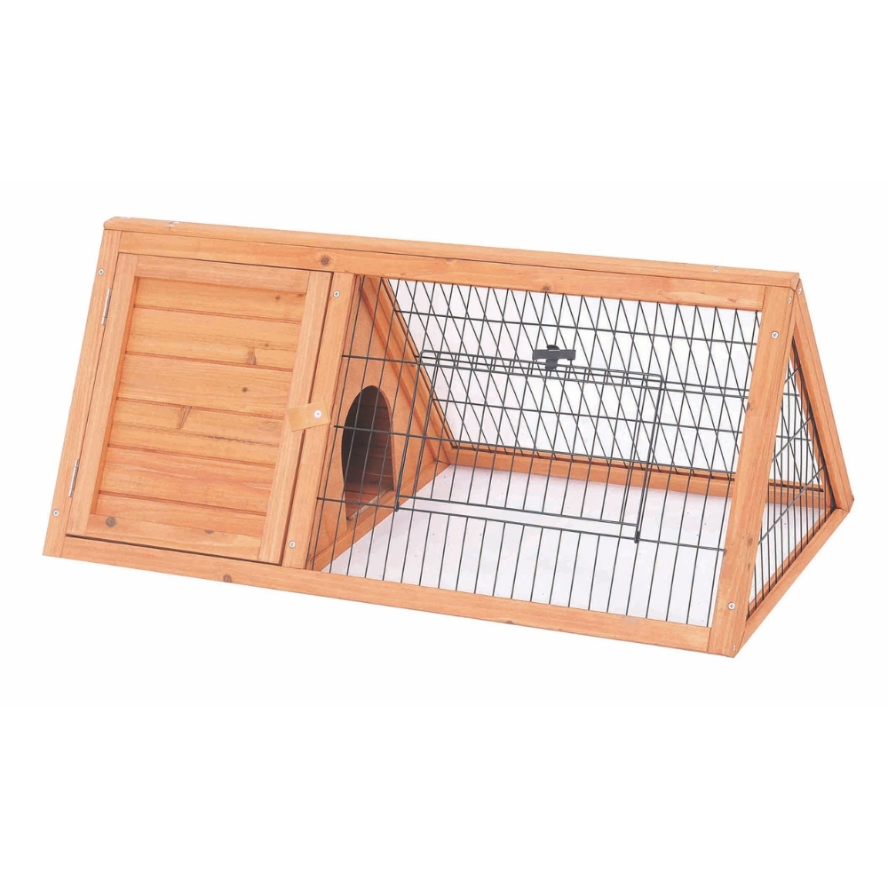 Kaninchenstall aus Holz für den Außenbereich mit Rückzugsbereich und Gehege 116 x 50 x 41 cm – Farm 3