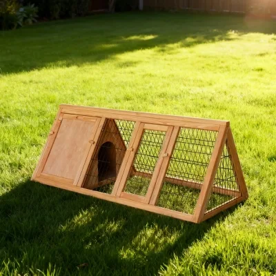 Kaninchenstall aus Holz für den Garten mit Stall und Auslauf für Kaninchen und Meerschweinchen 118 x 50 x 45 cm – Farm 4