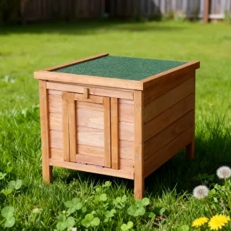 Erhöhter Kaninchenstall aus Holz für den Außenbereich für Kaninchen und Meerschweinchen 42 x 51 x 43 cm – Farm 5