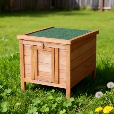 Erhöhter Kaninchenstall aus Holz für den Außenbereich für Kaninchen und Meerschweinchen 42 x 51 x 43 cm – Farm 5