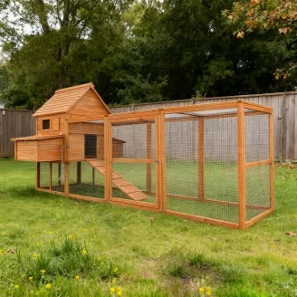 Großer Hühnerstall aus Holz für den Außenbereich mit Auslauf 310 x 150 x 150 cm – Farm 6