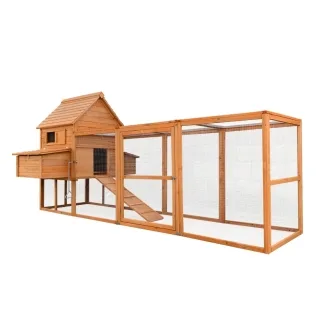 Großer Hühnerstall aus Holz für den Außenbereich mit Auslauf 310 x 150 x 150 cm – Farm 6