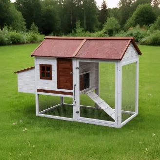 Mehrstöckiger Hühnerstall aus Holz mit Auslauf und Legenest 145 x 70 x 105 cm – Farm 7