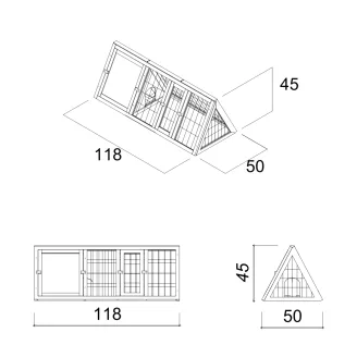 Kaninchenstall aus Holz für den Garten mit Stall und Auslauf für Kaninchen und Meerschweinchen 118 x 50 x 45 cm – Farm 4
