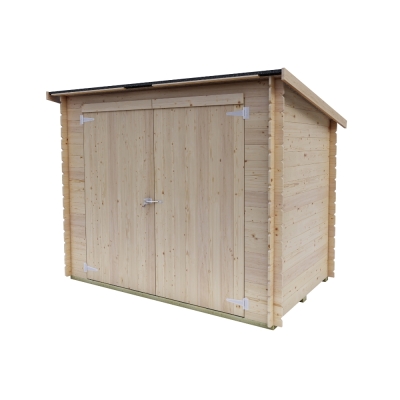 Anlehn-Gartenhaus Oscar 218x130 cm Holz mit Boden und Doppeltür