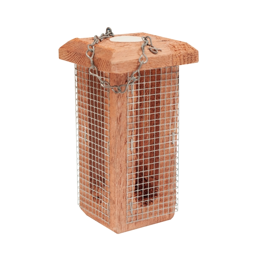 Vogelfutterstation Finch aus Nadelholz 10,5 x 10,5 x 18,5 cm