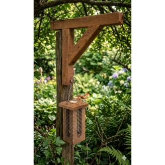 Vogelfutterstation Finch aus Nadelholz 10,5 x 10,5 x 18,5 cm